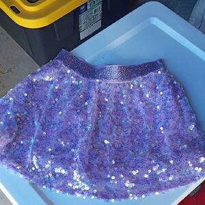 Purple Sequin Girls Skirt